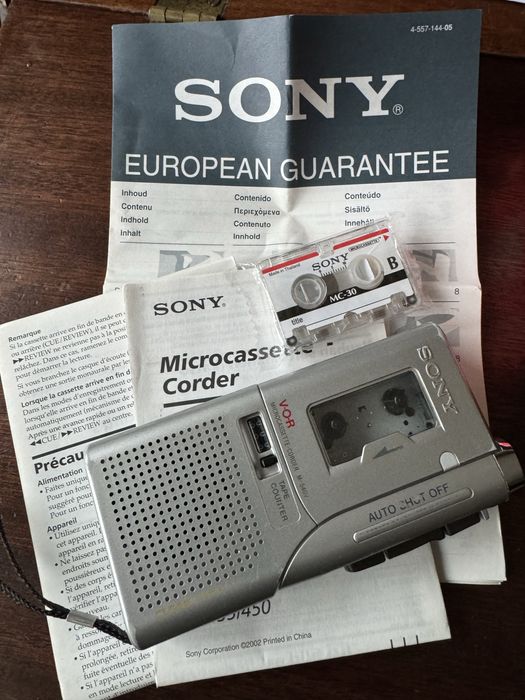 Gravador Sony inclui uma cassete