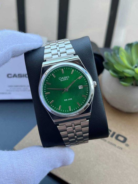 Годинник Casio MTP-VC01 Silver-Green | часы касыо A159 | MTP-B145D