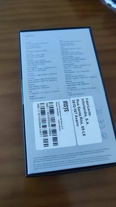 Telemóvel INSYS IH8-S559 ( Novo )