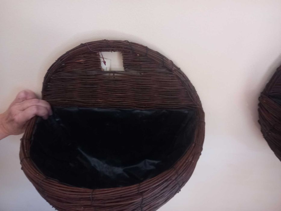 cestas de verga novas com forro de pendurar na parede 2 tamanhos