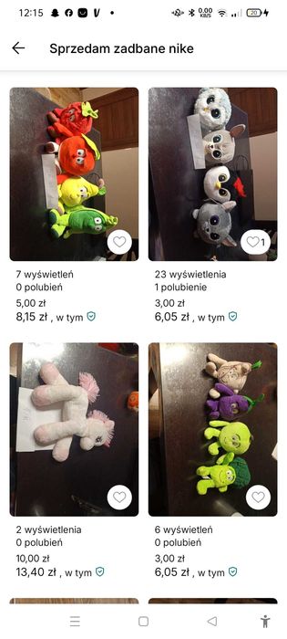 Różne zabawki w różnych cenach