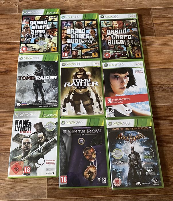 Xbox 360: GTA 5, San Andreas, Mortal Kombat, Spider-Man, Rayman,Tetris