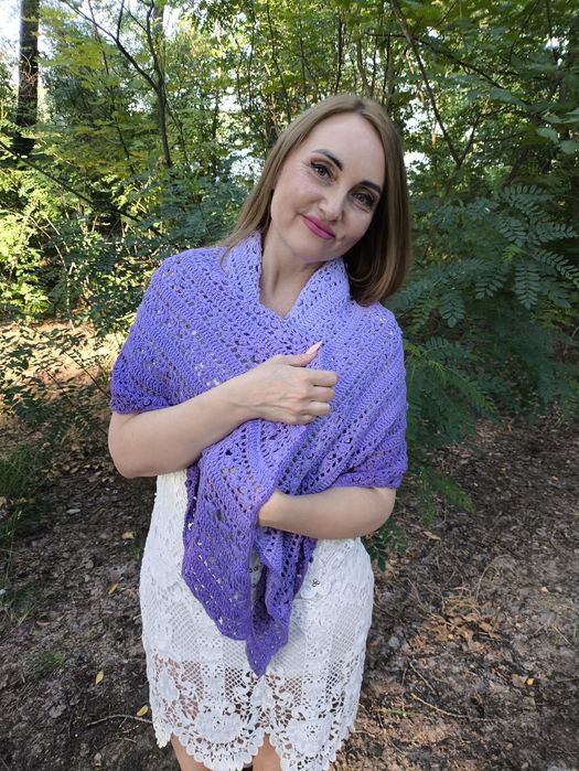 Платок шарф вязаный коза