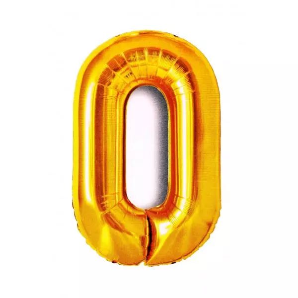 Balon Foliowy Złoty Cyfra 0, 81 Cm. Nowy Produkt