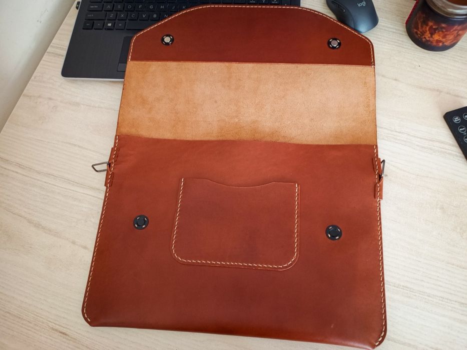 Borubar Skóroszyj - ręcznie robiona torba na laptopa / macbooka