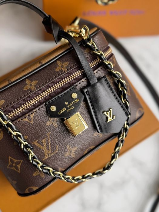 Сумочка жіноча бочонок Louis Vuitton vanity луі вітон коричнева сумка