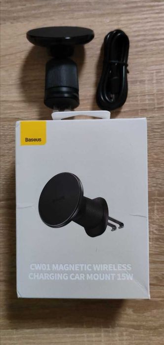 Магнітний тримач Бездротова Зарядка Baseus CW01 15Вт +зарядка 30Вт DP1