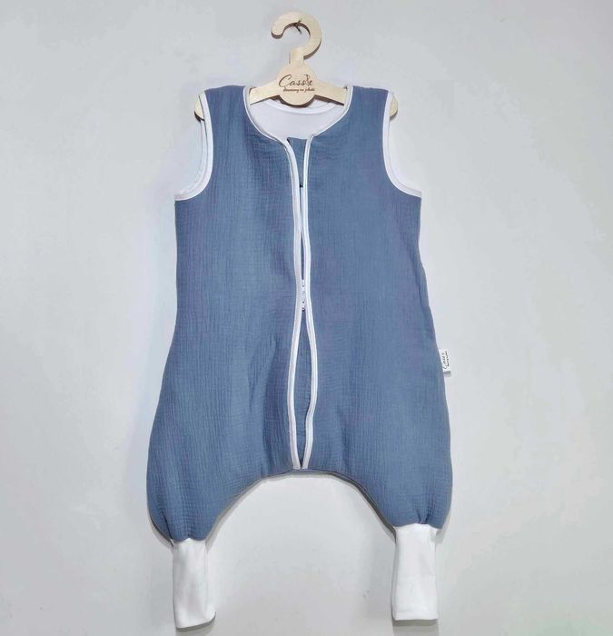 MUŚLINOWY Śpiworek z nogawkami standard 1 tog rozm 86-92 kolor Jeans