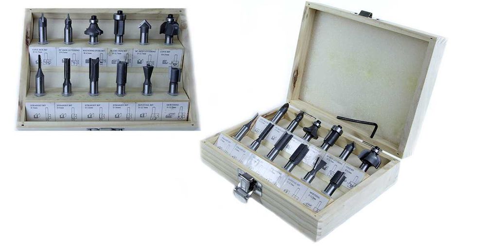 ZESTAW 12 FREZÓW Kształtowych Do Drewna Frezy Komplet