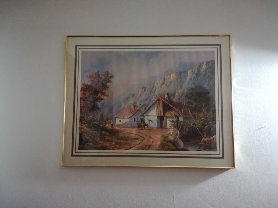 3 Quadros (Paisagens diversas); 1 - Última Ceia || Quadro de cortiça