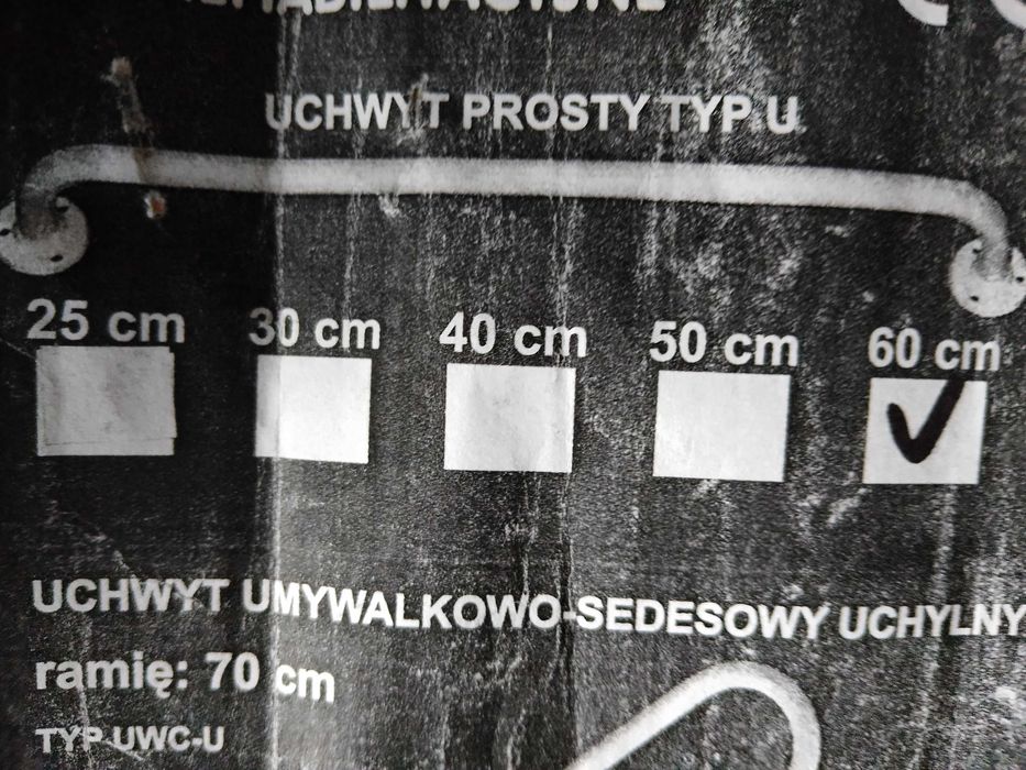 Uchwyt łazienkowy,prosty 60 cm, rehabilitacyjny
