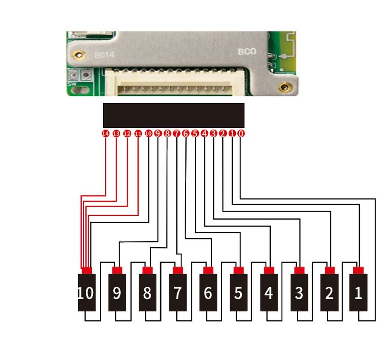Smart BMS JIABAIDA 30A 7S-14S плата з Bluetooth для li-ion та Lifepo4