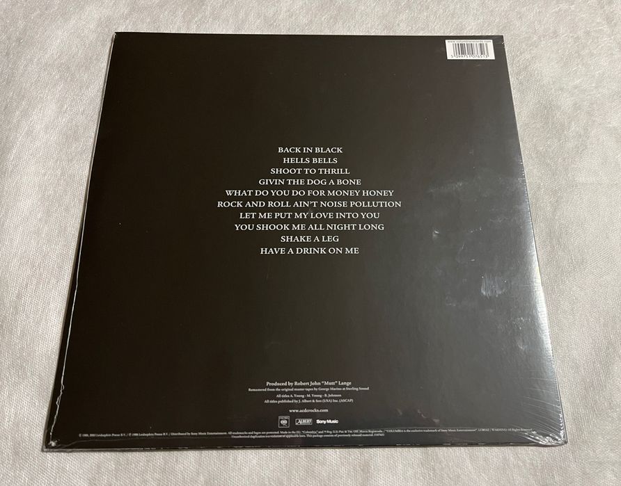 Виниловая пластинка AC/DC - Back In Black (180 Gram, Germany - 2009)