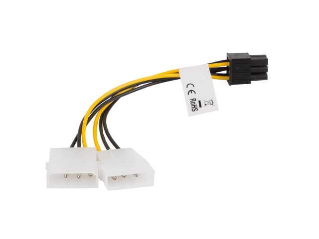 Adapter karty graficznej 2xMolex->PCIe 6pin Lanberg CA-HD6P-10CU-0015
