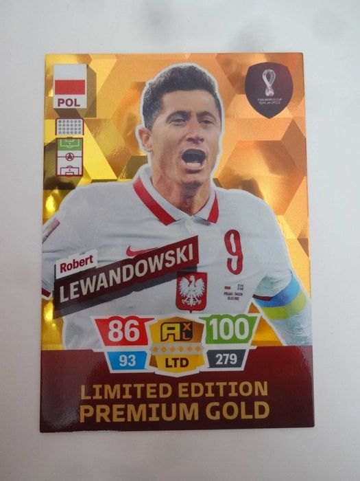 Panini Qatar 2022 Lewandowski Gold Limited Edition Stan Kolekcjioner