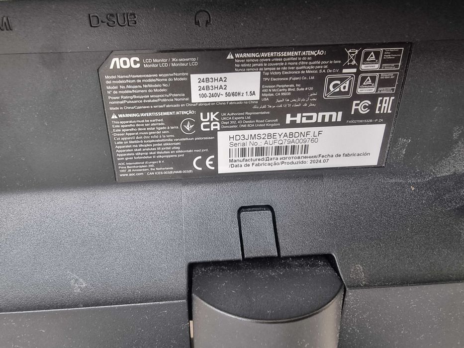 Monitor AOC 24B3HA2 Não funciona
