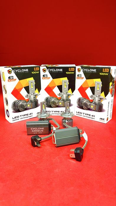 Лед лампи CYCLONE TYPE-41 100Вт 18000lm 5700K H4 H7 H1 H11 HB3 HB4 H13