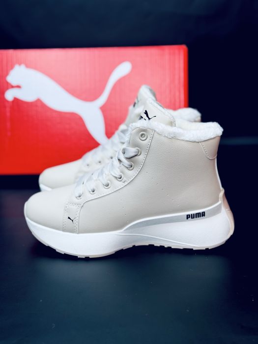 Ботинки Пума / кожаные кроссрвки Puma зимние / кросівки зимові жіночі