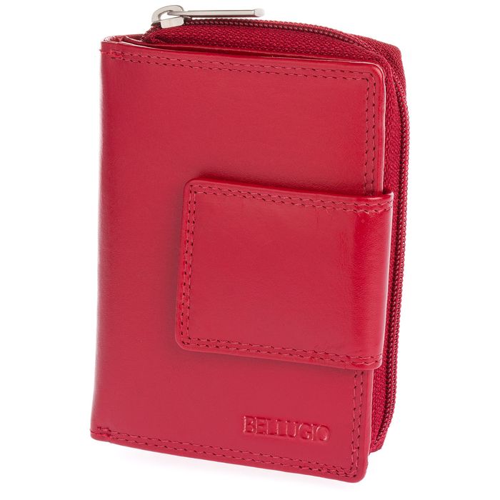 portfel damski skórzany z lakierowaną wstawką bellugio