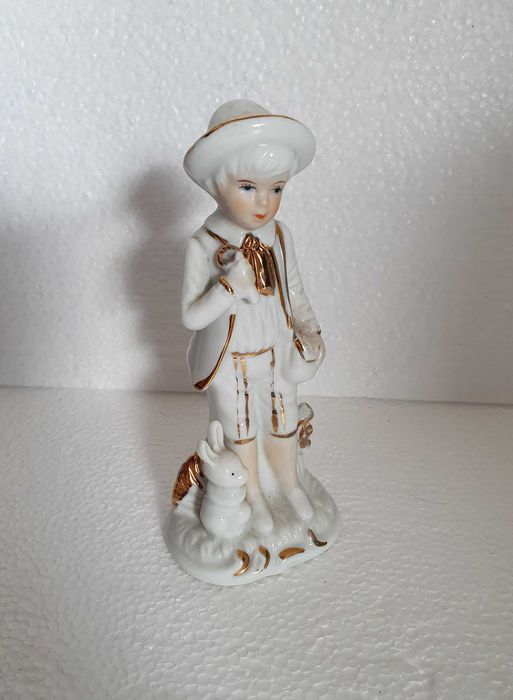 Bibelot de Porcelana - Fina Figura com banho de ouro - Made in Korea