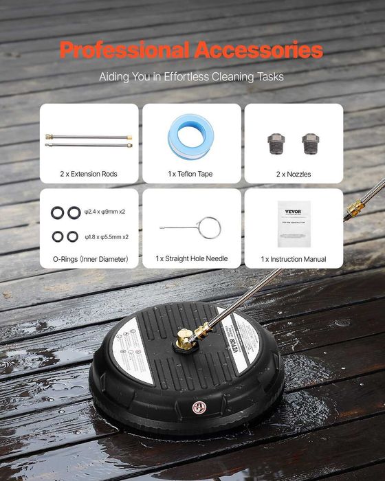 MYJKA wysokociśnieniowa VEVOR do czyszczenia powierzchni 385 mm