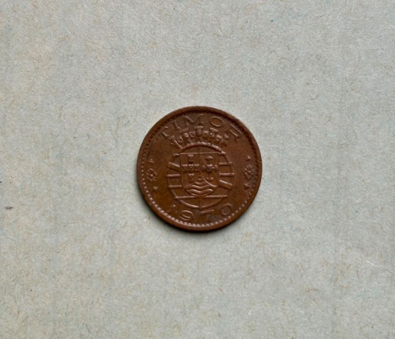 Moeda de 20 Vinte Centavos Colónia de Timor República Portuguesa 1970