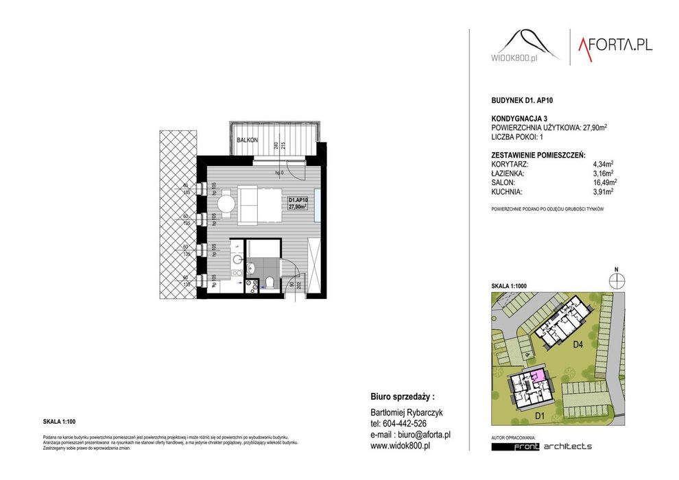 Widok800 | mieszkanie 1-pok. | D1.AP10