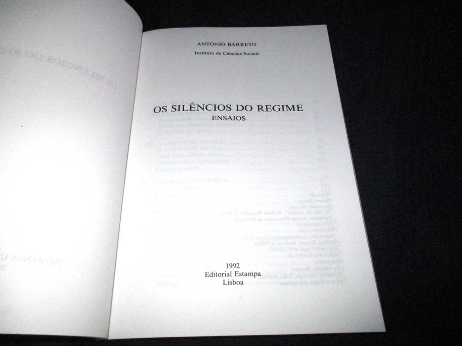 Livro Os Silêncios do Regime António Barreto Editorial Estampa