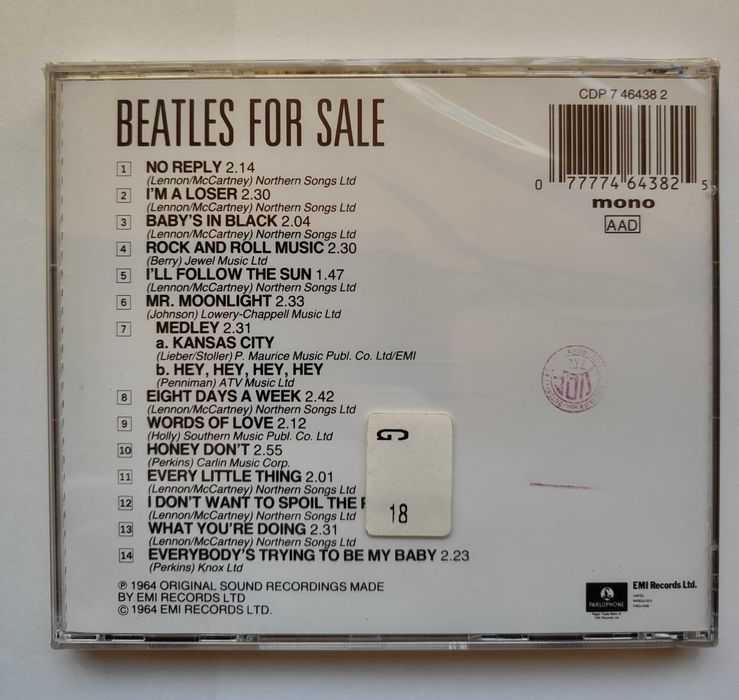 CD BEATLES for Sale 1964 - НЕРОЗПАКОВАНИЙ оригінал EMI Records Ltd.