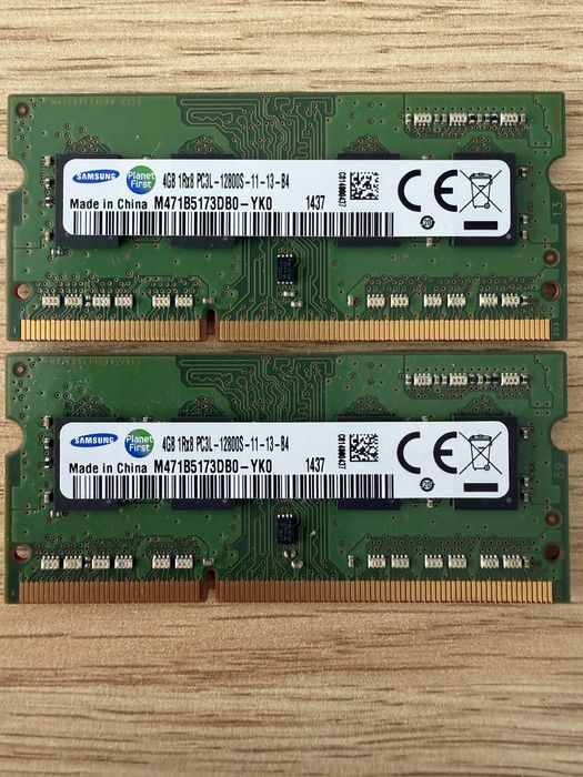 Оперативна памʼять для ноутбука Самсунг (Samsung) DDR3L 4Gb+4Gb=8Gb
