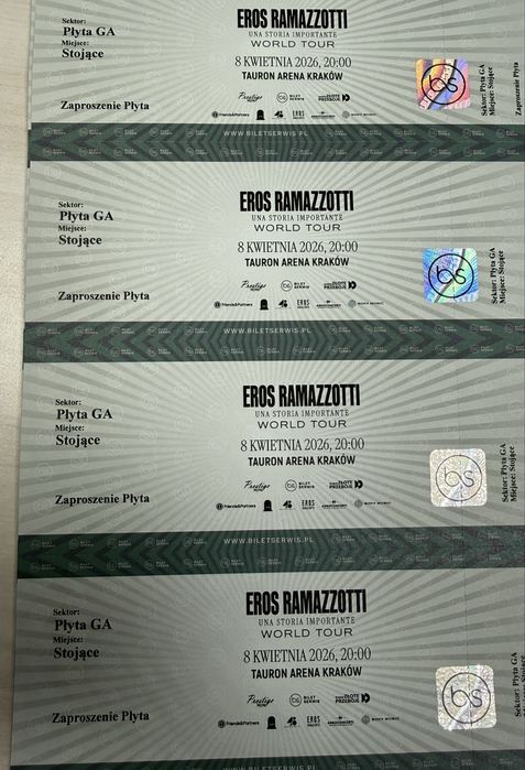 Bilety koncert Eros Ramazzotti Kraków płyta GA