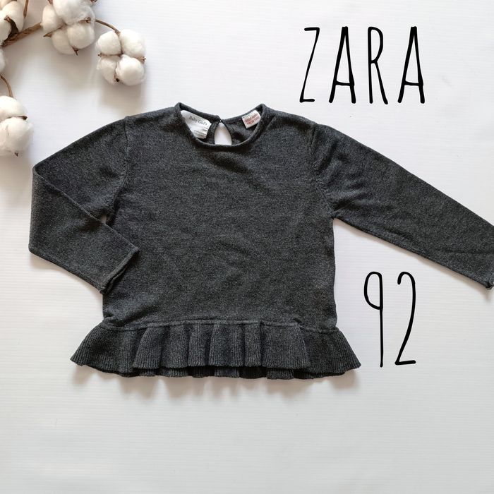 Sweterek dziewczęcy Zara z falbanką 92