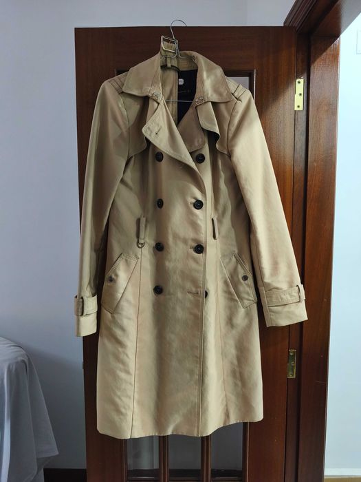 Gabardina Creme com cinto  - Tamanho L