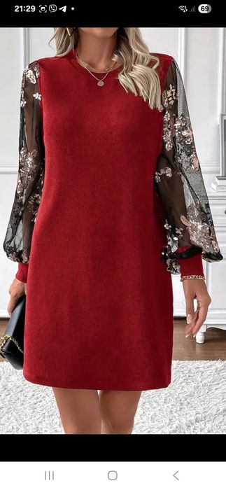 Сукня, колір червона цегла