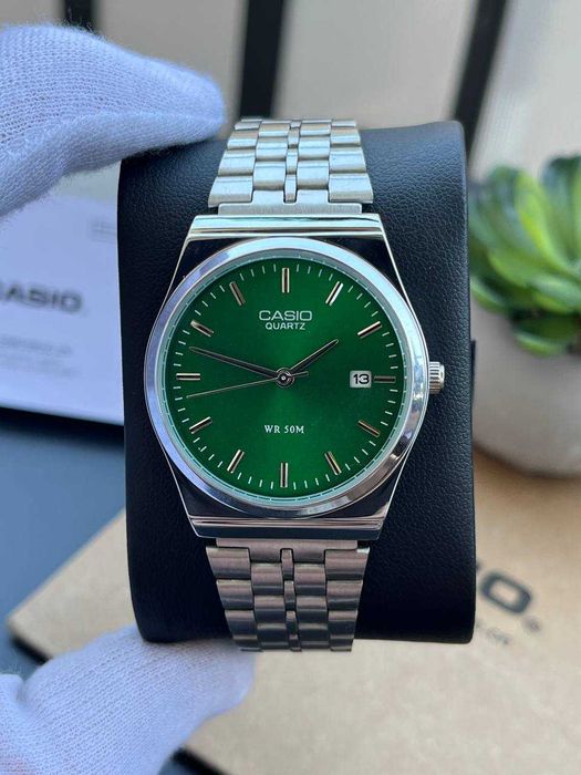 Годинник Casio MTP-VC01 Silver-Green | часы касыо A159 | MTP-B145D