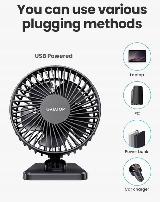 Wentylator mini Gaiatop TF30 czarno niebieski