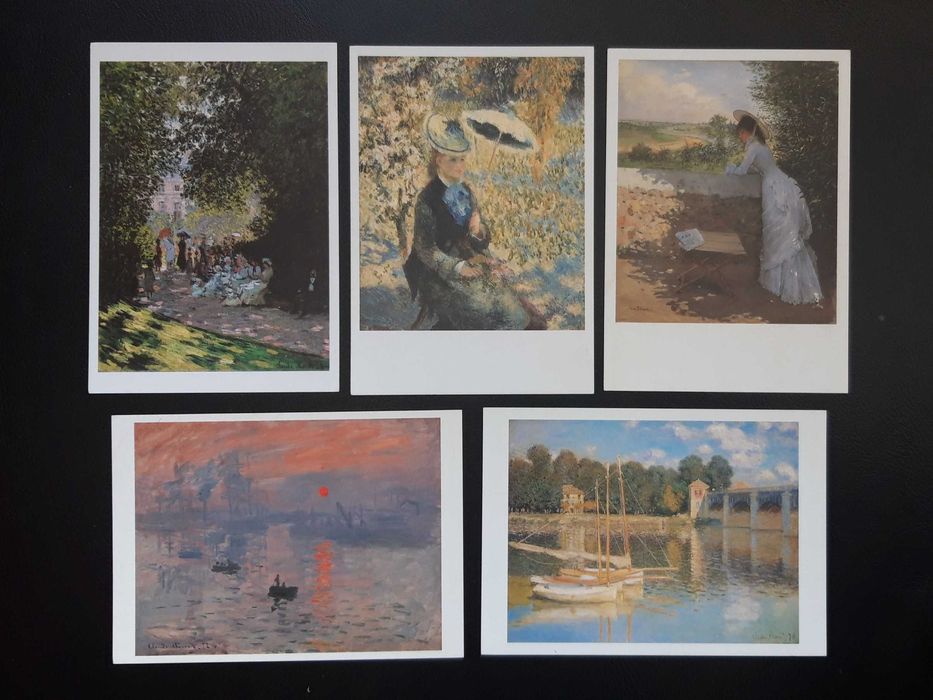 Postais franceses com reproduções de pinturas impressionistas