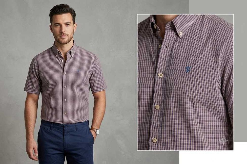 Farah рр M regular fit рубашка из хлопка 2-ply