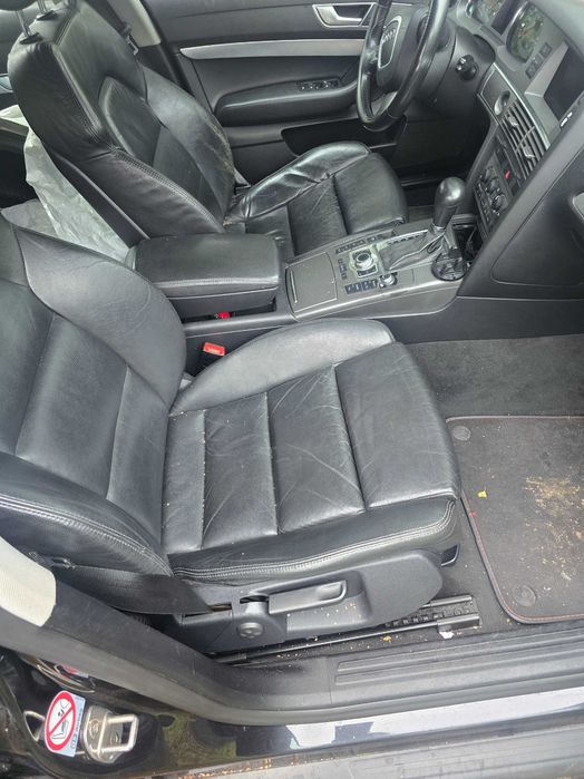 Fotele kanapy wnętrze Audi A6 C6 S line skóra Europa grzane