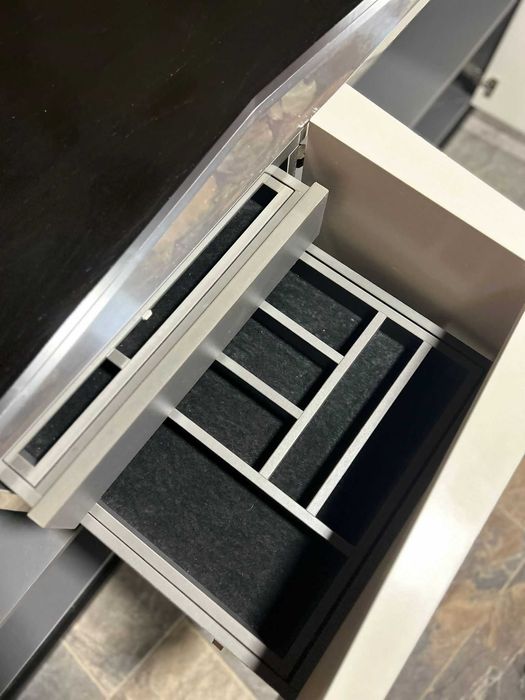 Aparador sala madeira maciça preto e branco 230x50cm