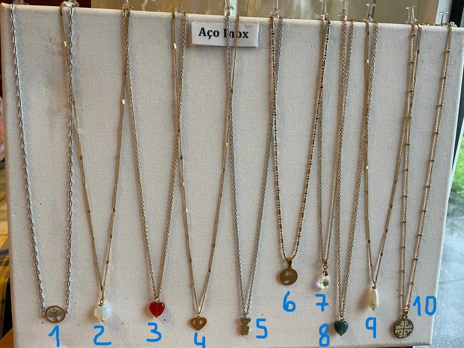 Colares, pendentes e extensões de aço inoxidável