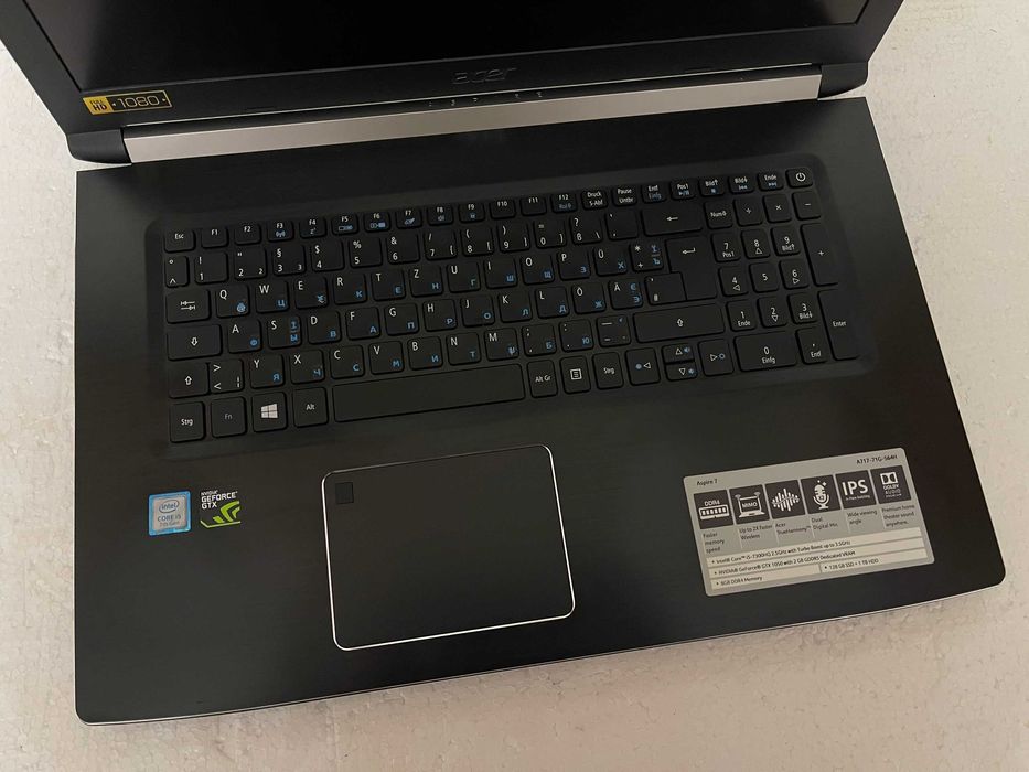17.3" Экран! Игровой ACER A717 /Core 7300HQ/ 16 RAM/ + ТОП Видео GTX!!