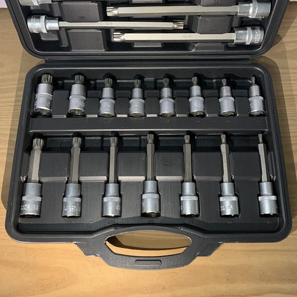 (Com Iva) Jogo 26 Chaves 1/2" Ponta Bit XZN Estriada