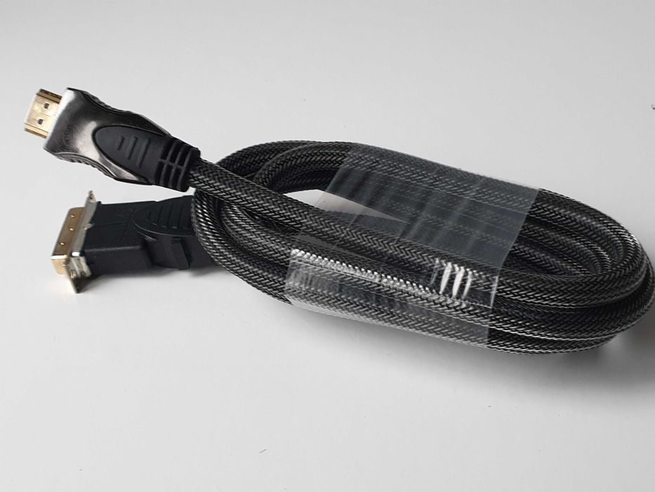 Кабель HDMI - DVI-D (24+1) 1.5 м  Premium Class плетений (позолочений)