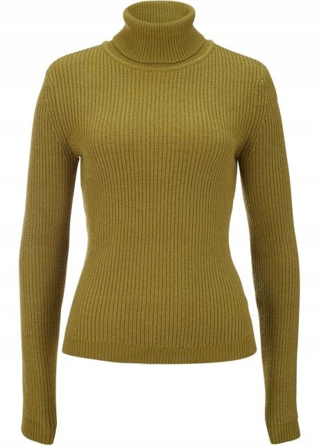 B.P.C sweter z golfem złota oliwka ^52/54