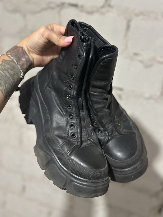 Ботинки zara кожзам