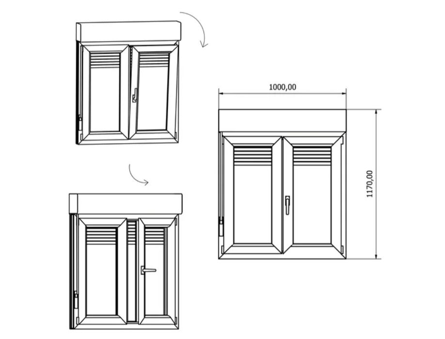 Janela de PVC com Persiana Branca - 117x100cm