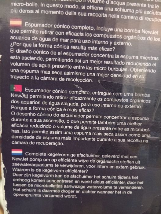 Escumador para aquário