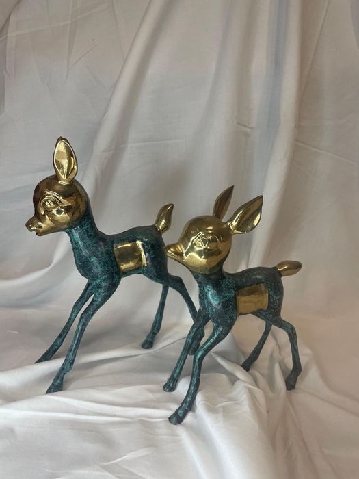 Conjunto veados em bronze