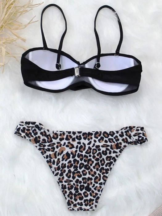Nowy strój kąpielowy bikini push up panterka